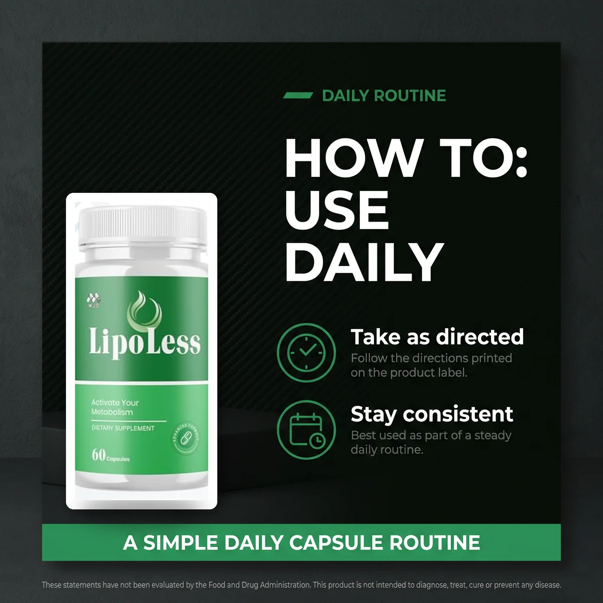 LipoLess capsules and daily metabolism routine
